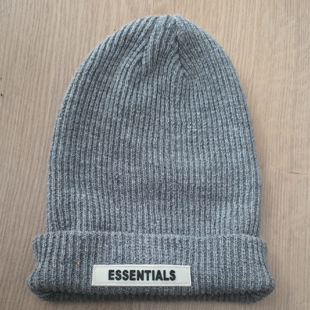 Essentials Charcoal Ribbed Beanie - image 1
